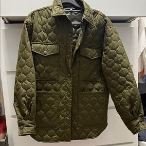 Oversized Quilted Olive Jacket